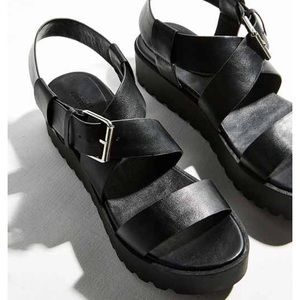 Black platform sandals